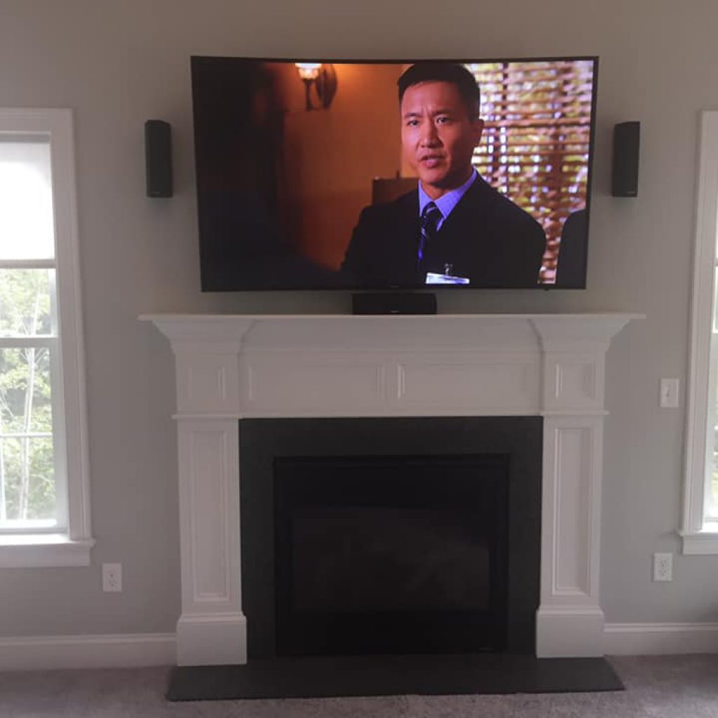 A simple curved TV install